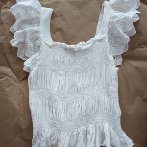 White lacy tank